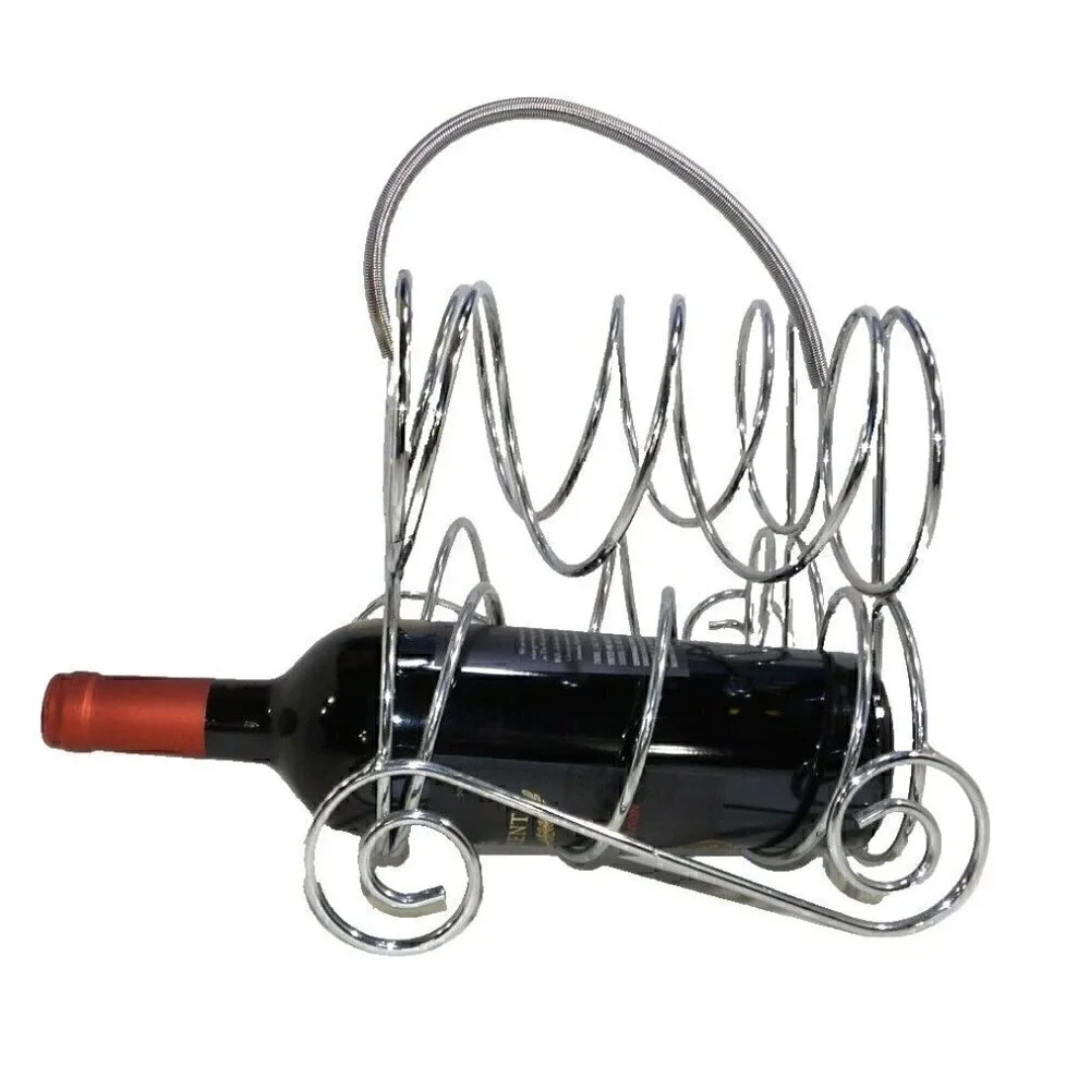 Four bottle counter top WINE RACK chrome finish approx 9 x 9 x 11.5